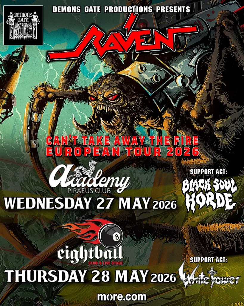 Raven live σε Αθήνα και Θεσσαλονίκη τον Μάιο του 2026