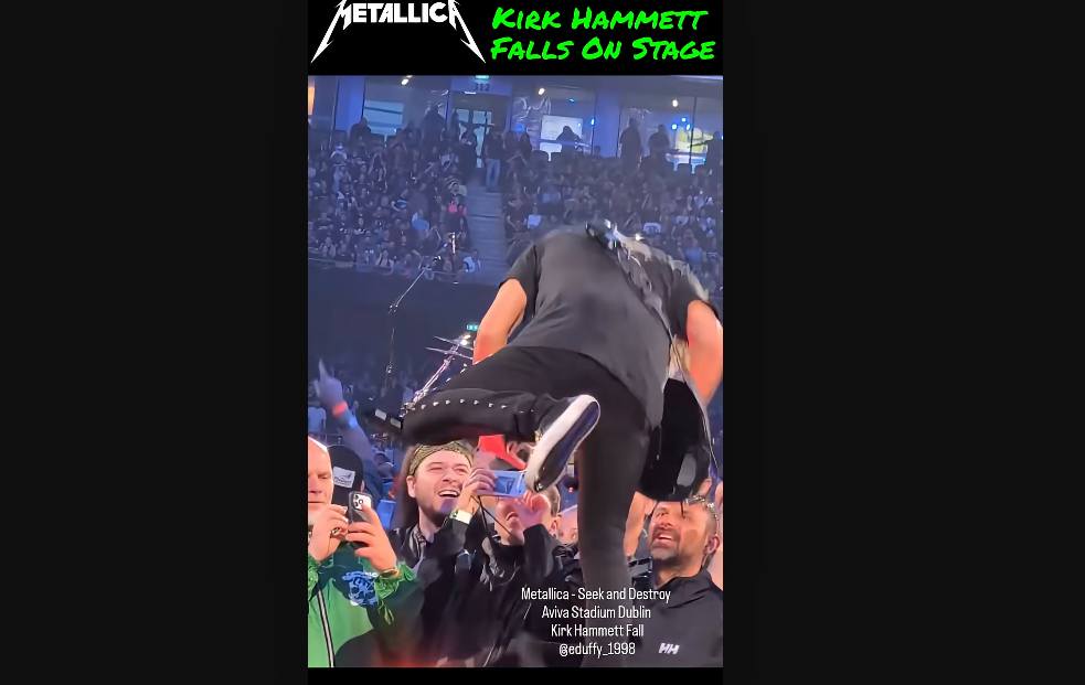 Kirk Hammett πέφτει από τη σκηνή στο Δουβλίνο | Metal Territory