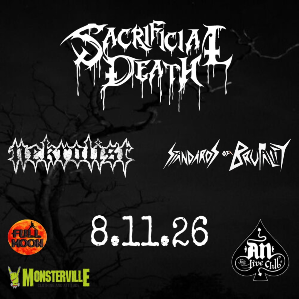 Sacrificial Death, Nekrolist & Standards Of Brutality: Live στο AN Club, 8 Νοεμβρίου 2026