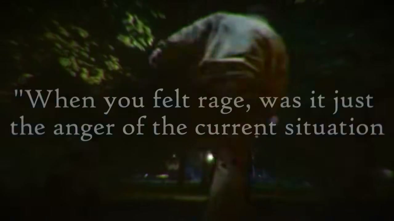 Card with an interview question about rage