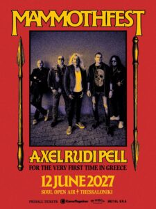 Αφίσα του MammothFest 2027 με τον Axel Rudi Pell, 12 Ιουνίου στο Soul Open Air της Θεσσαλονίκης