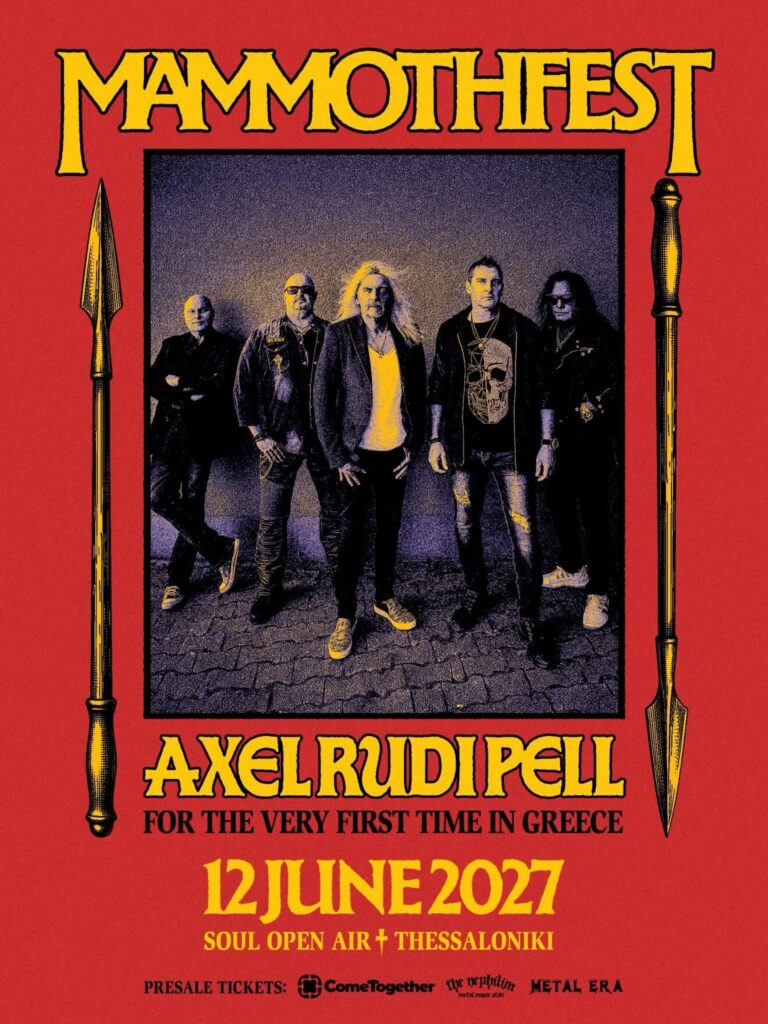 Αφίσα του MammothFest 2027 με τον Axel Rudi Pell, 12 Ιουνίου στο Soul Open Air της Θεσσαλονίκης