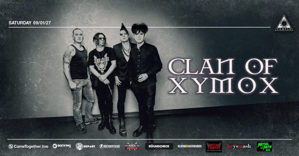 Αφίσα Clan of Xymox live στο Black Temple, Αθήνα, 9 Ιανουαρίου 2027