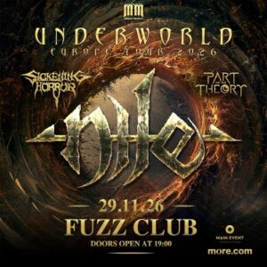 Nile – αφίσα για τη συναυλία στο Fuzz Club της Αθήνας, 29 Νοεμβρίου 2026