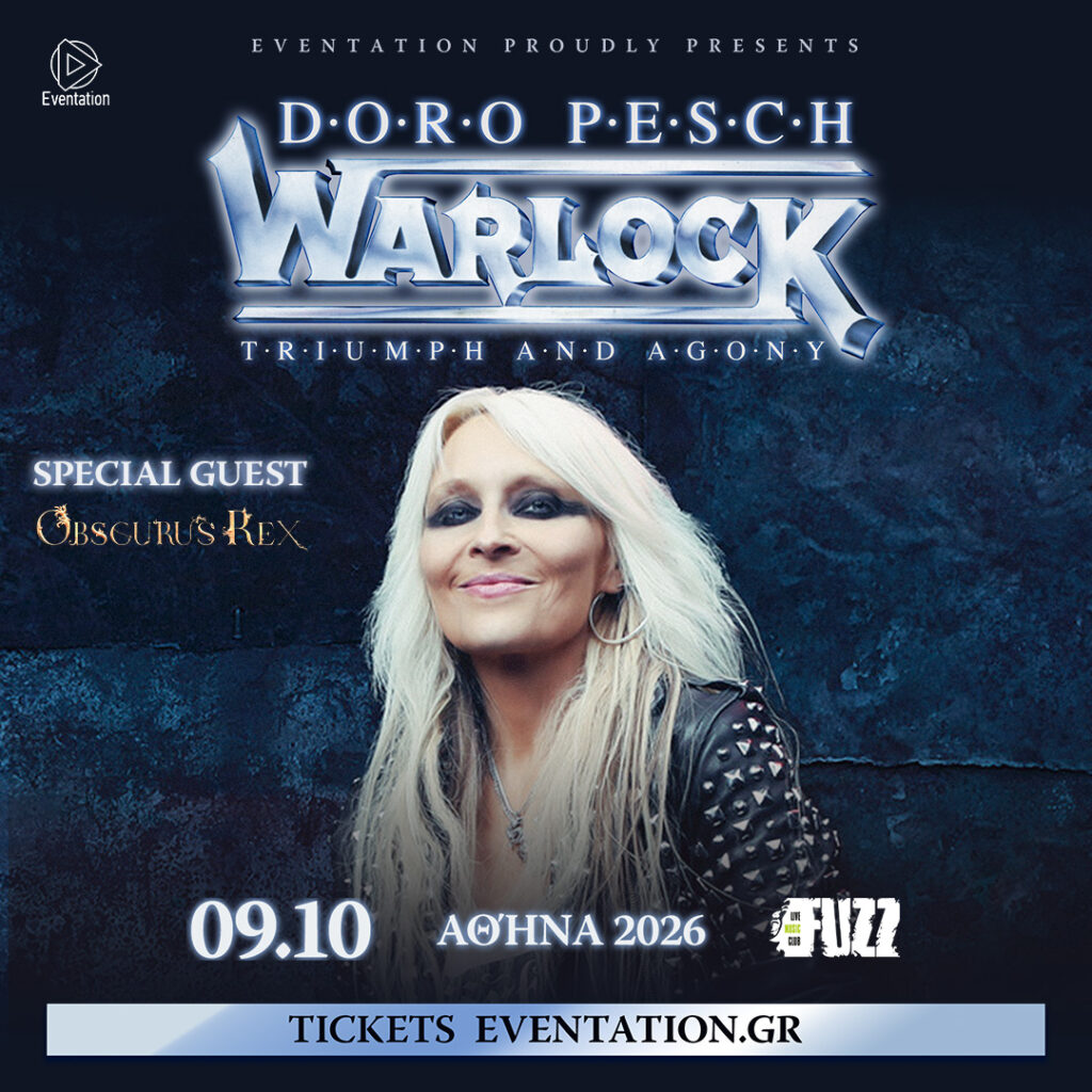 Αφίσα: Doro Pesch με special guest τους Obscurus Rex στο Fuzz Club, Αθήνα, 9 Οκτωβρίου 2026
